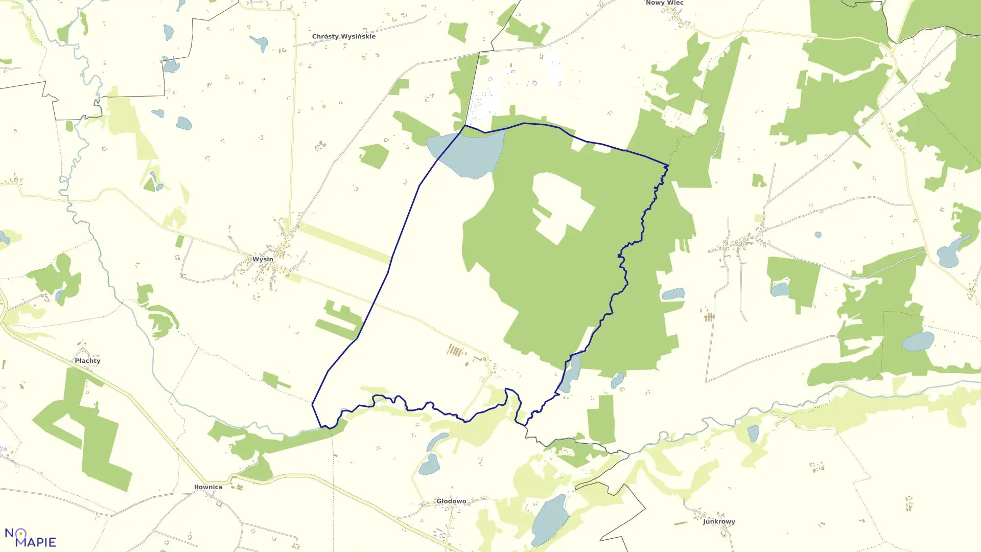 Mapa obrębu Stary Wiec w gminie Liniewo